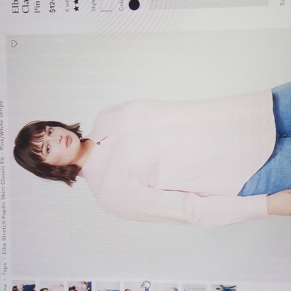 BNWT-UNIVERSAL STANDARD Elbe stretch poplin full placket small in pink white